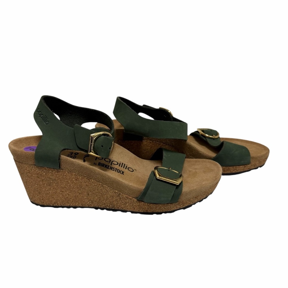 Papillio Solid Olive Suede Sandals - image 3
